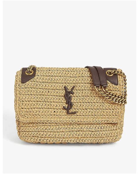 ysl niki raffia|Saint Laurent Niki Medium Flap YSL Shoulder Bag in Raffia.